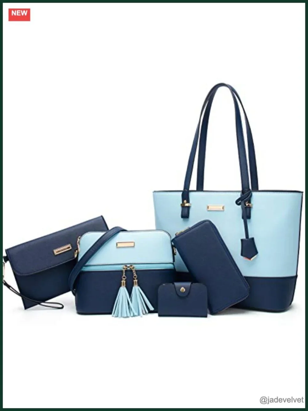 Faux Leather Satchel Shoulder Tote with Wallet, Top Zipper Closure